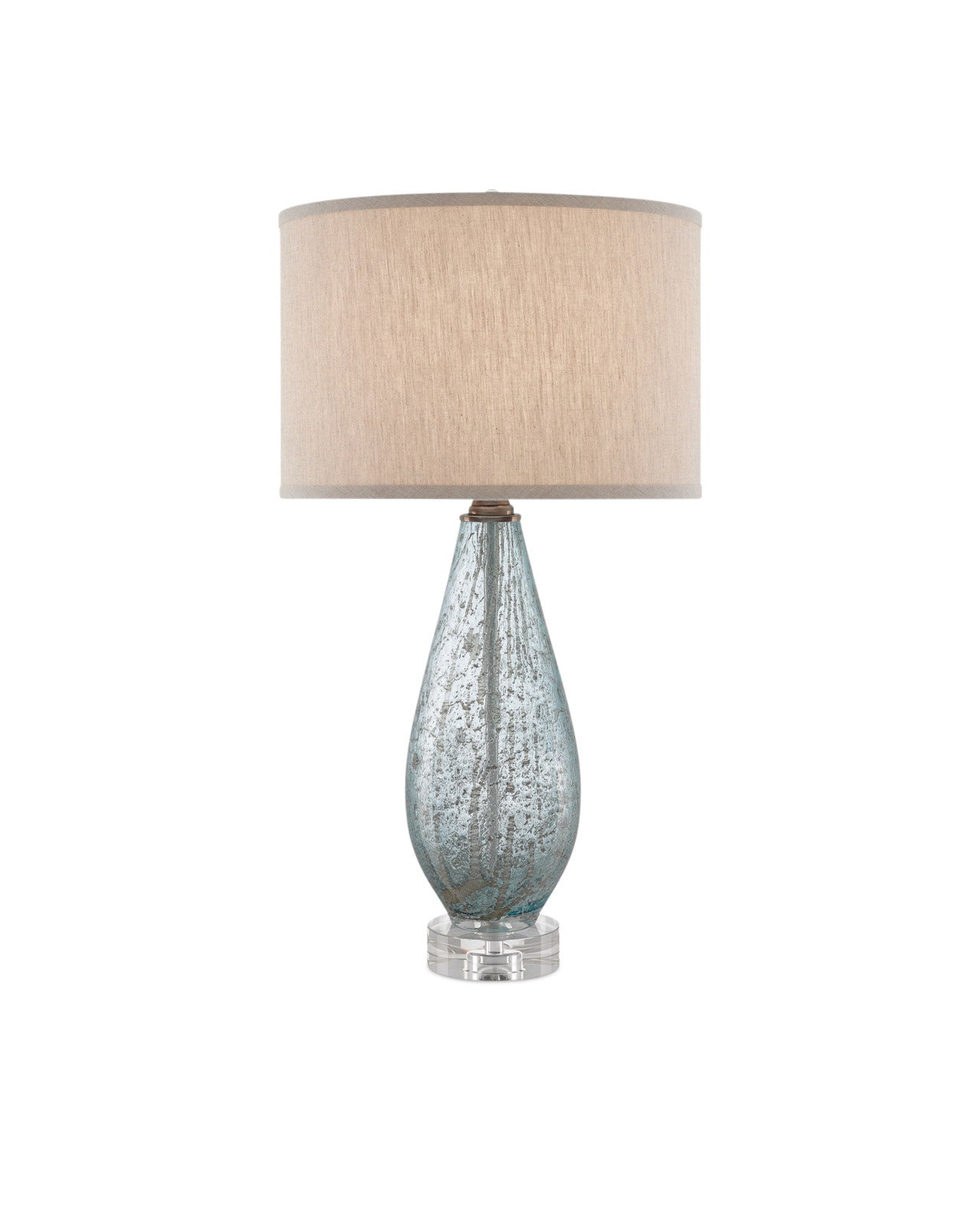 Pale Blue Speckled Glass Lamp