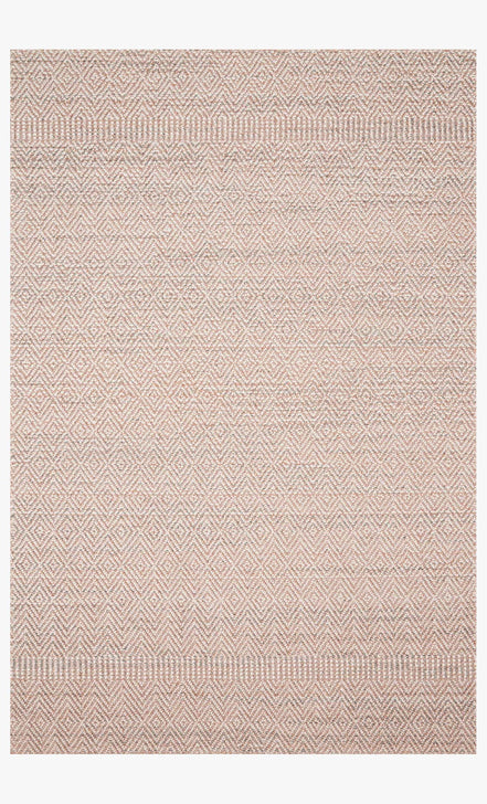 Indoor/Outdoor Rug in Blush + Ivory Diamond Pattern