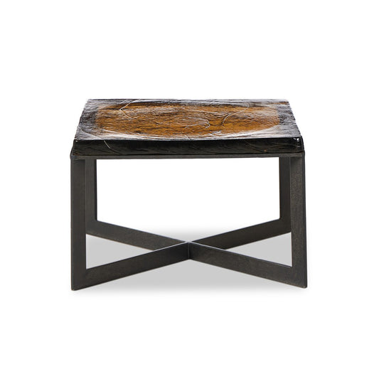 Iron and Amber Glass Bunching Table