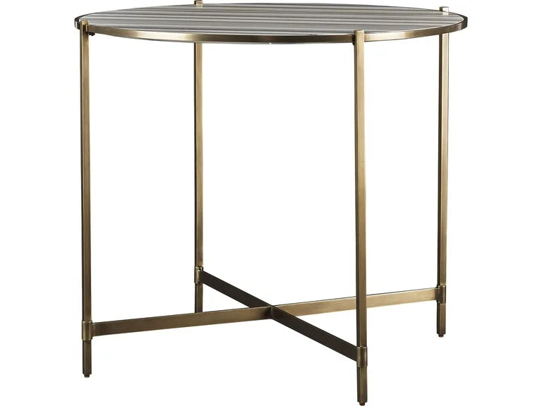Warm Bronze + Marble Side Table