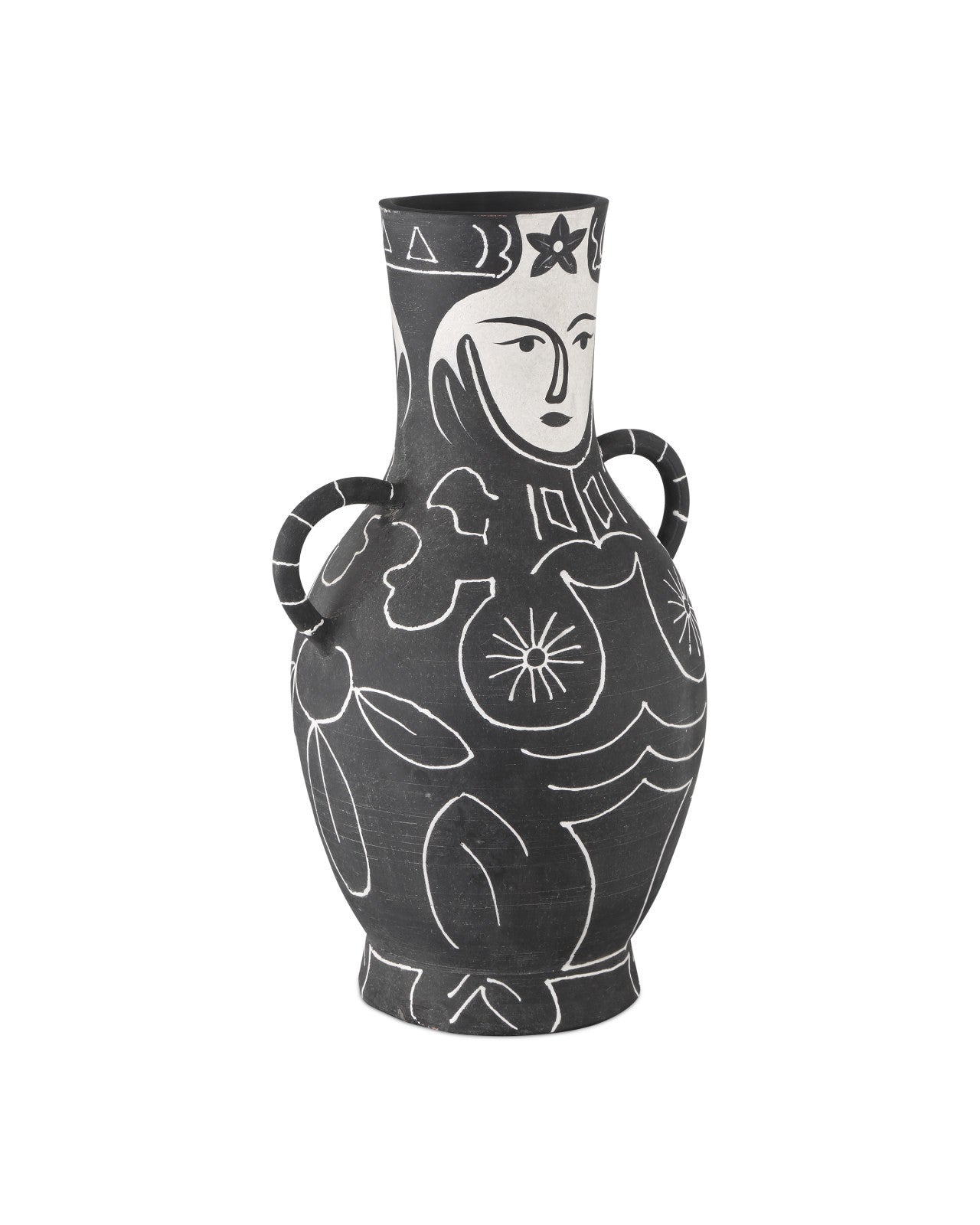 Hand Painted Terracotta Vase, Large