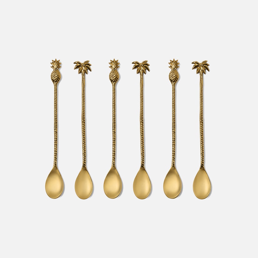 Polished Pineapple Cocktail Spoon, Set of 6