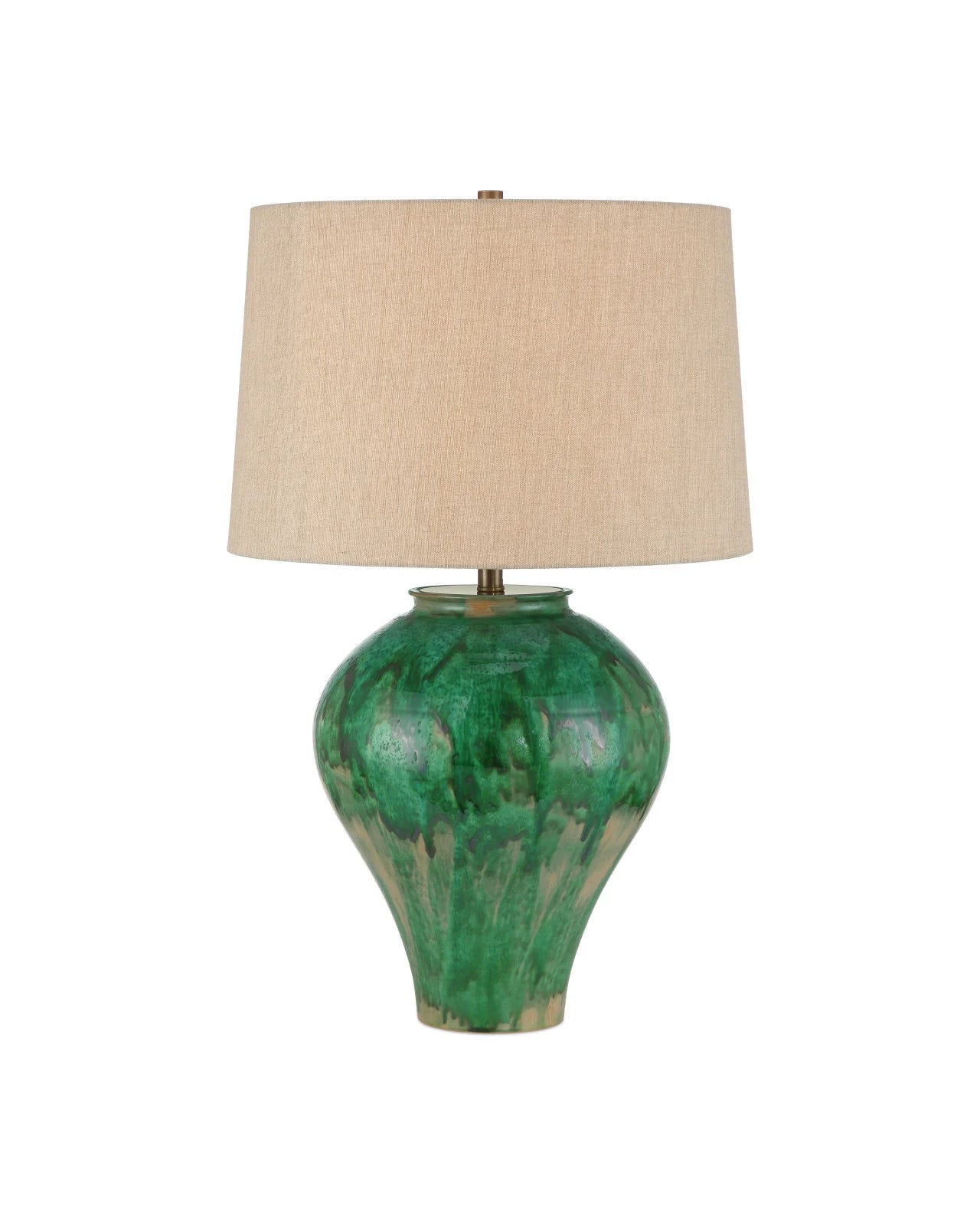 Fired Green Porcelain Lamp