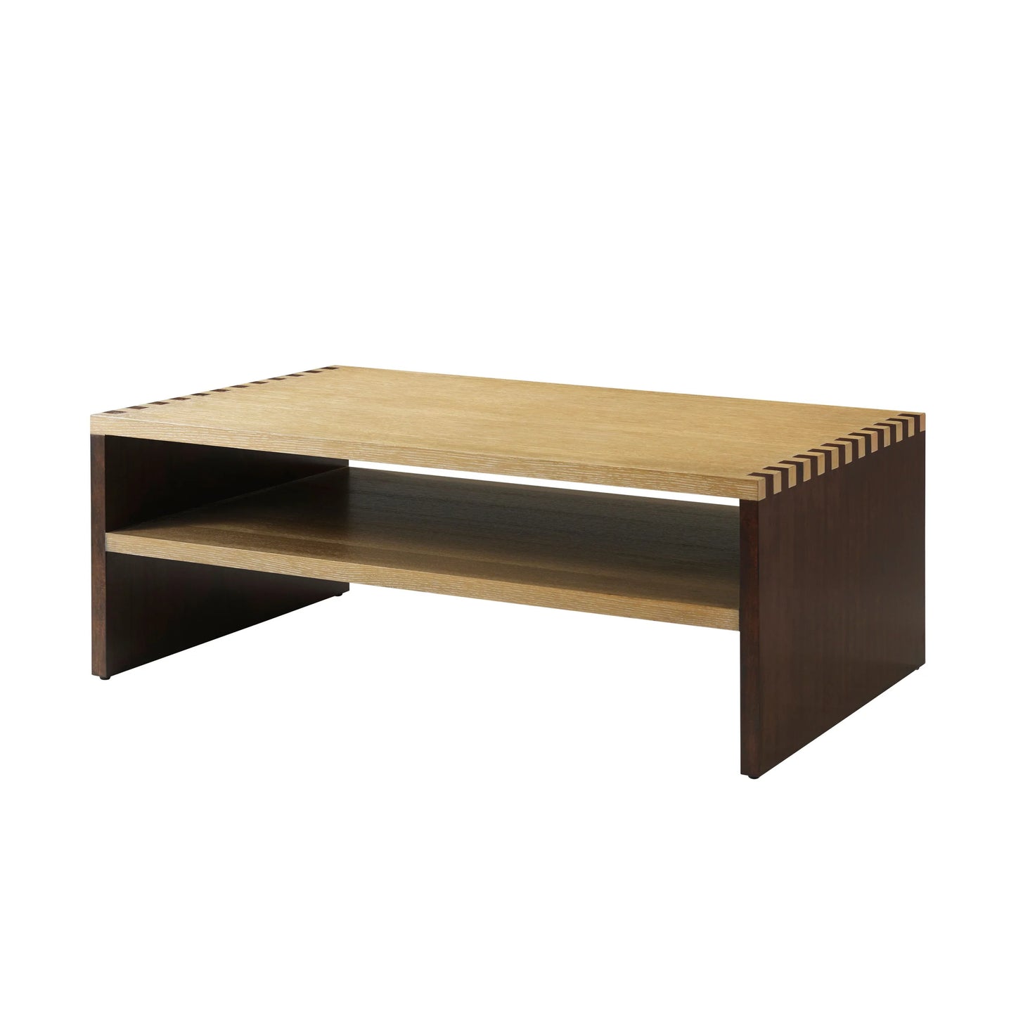Mixed Finish Rectangular Cocktail Table