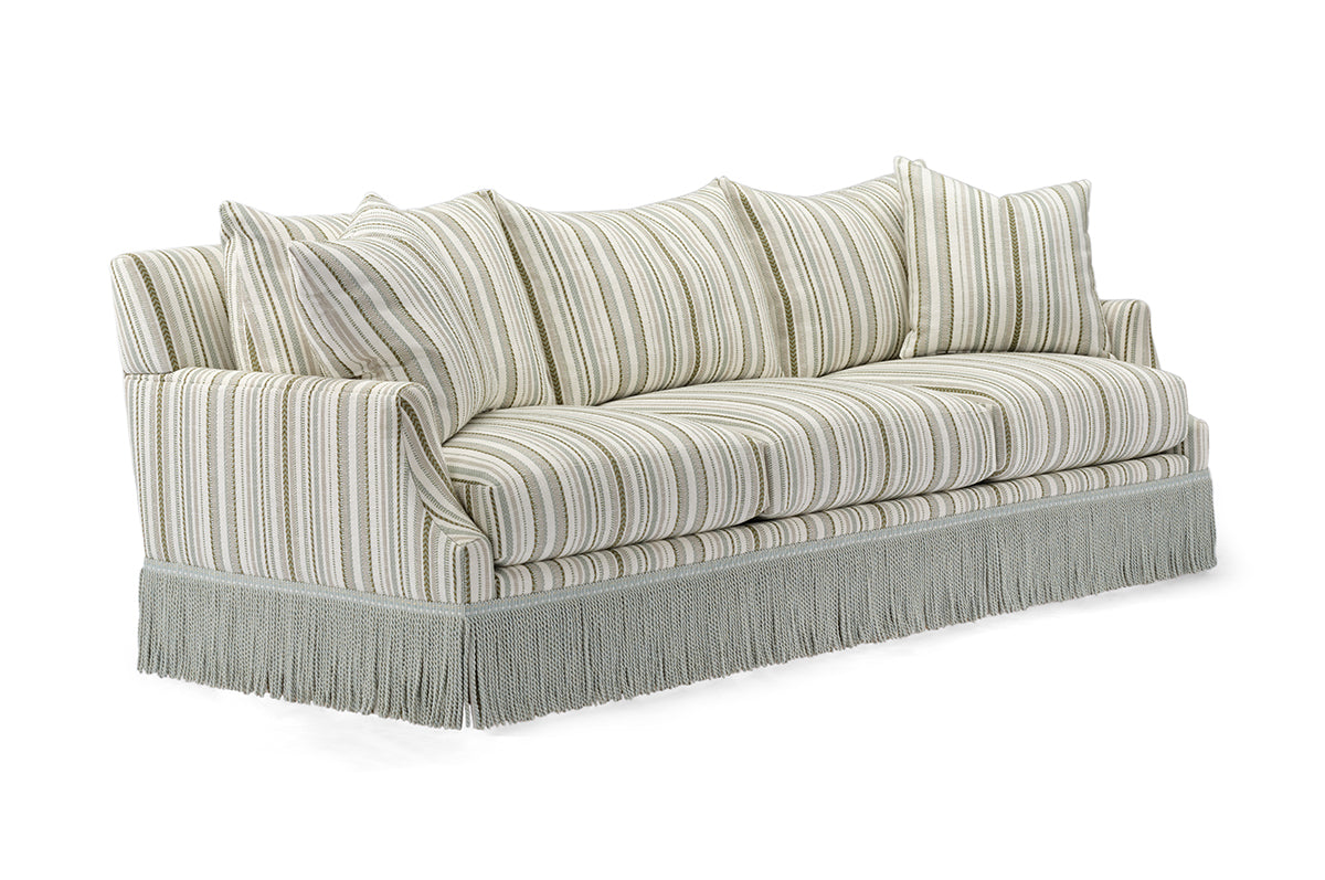 Striped Sofa with Fringe