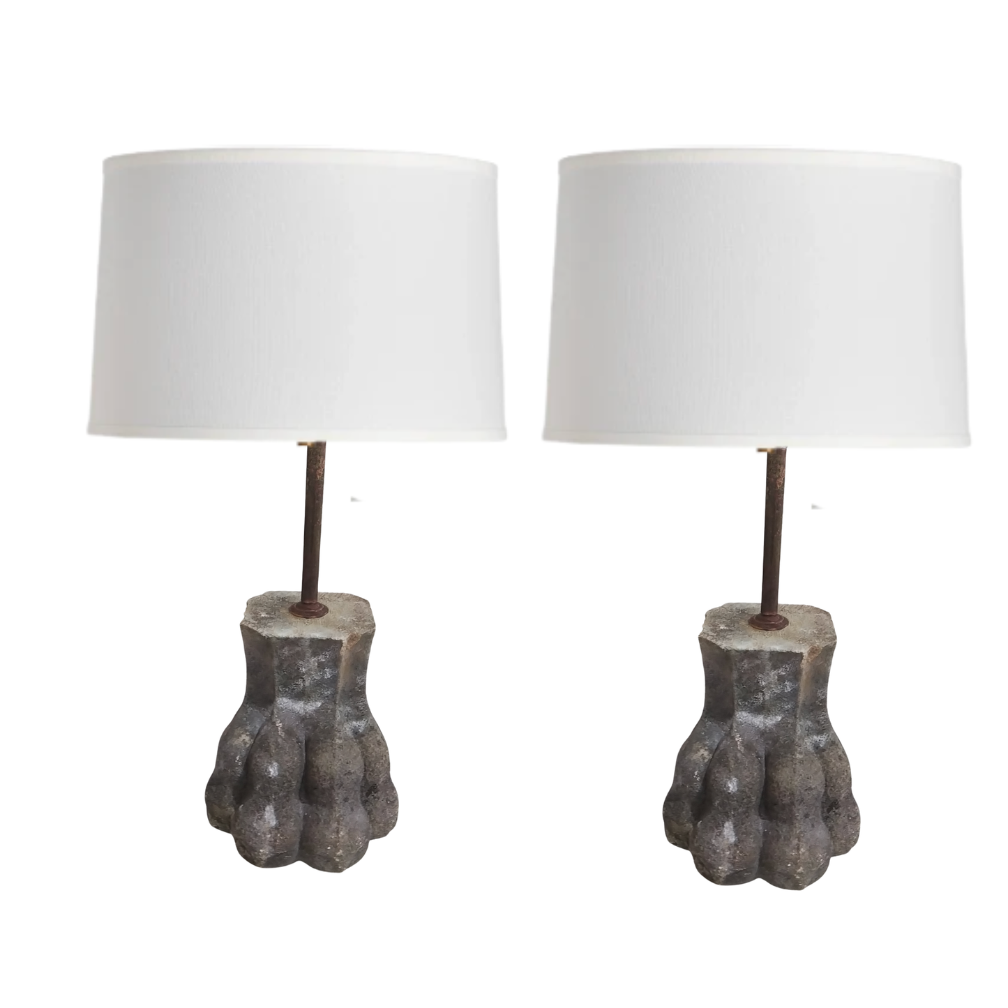 Pair of Concrete Lamps, 1890
