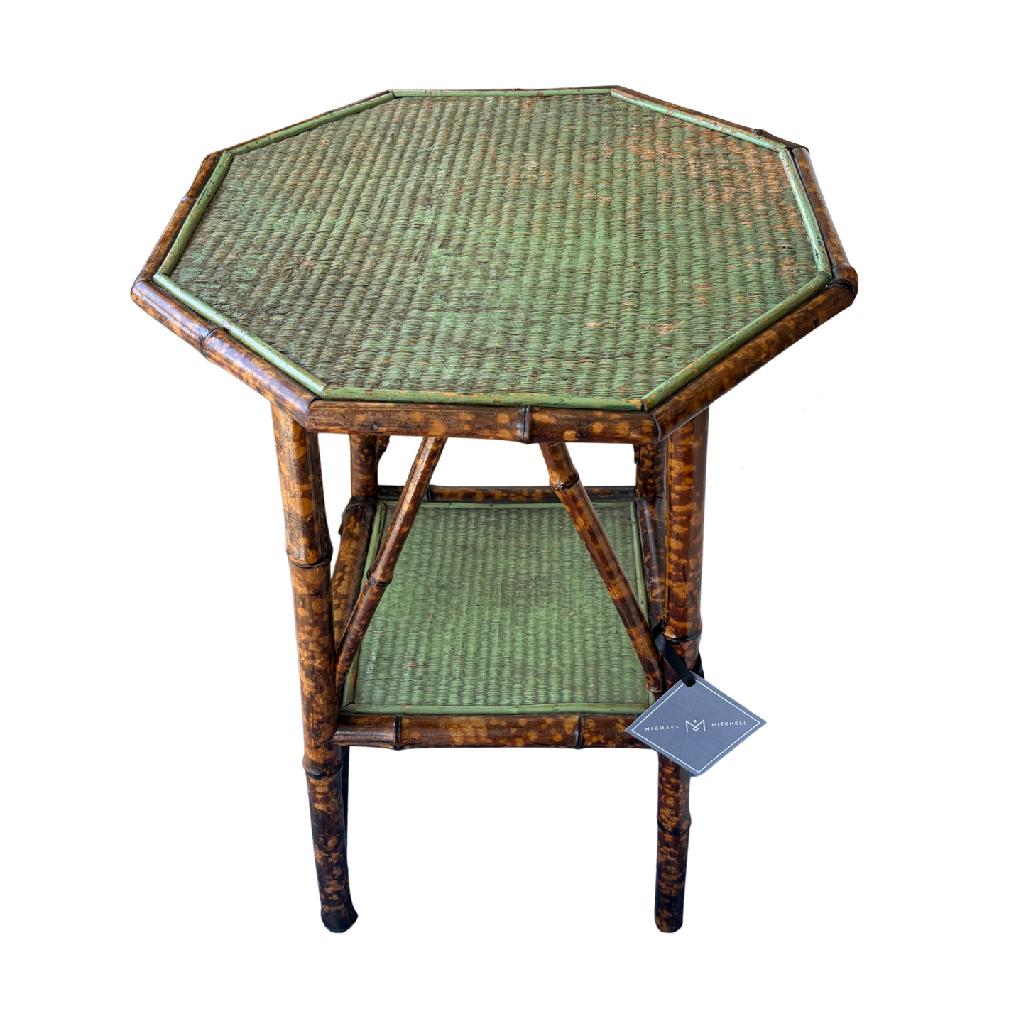 Green Wicker Table, 1920's