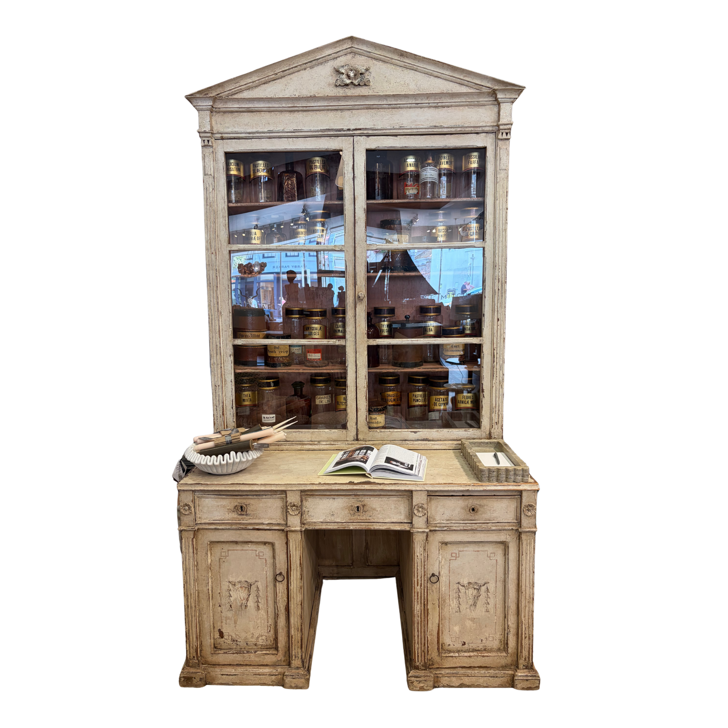 Italian Painted Desk Cabinet