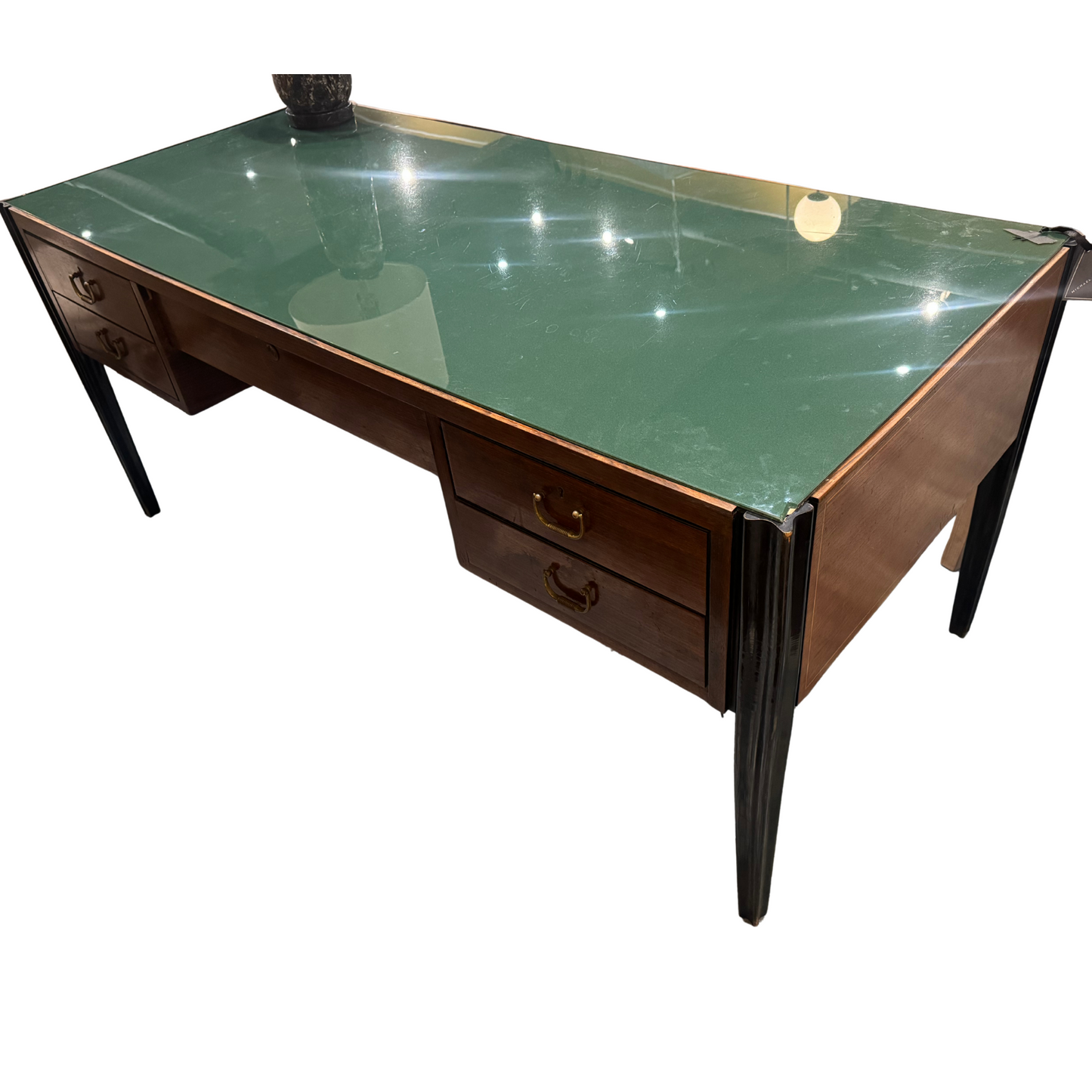 Antique Italian Glass Top Desk
