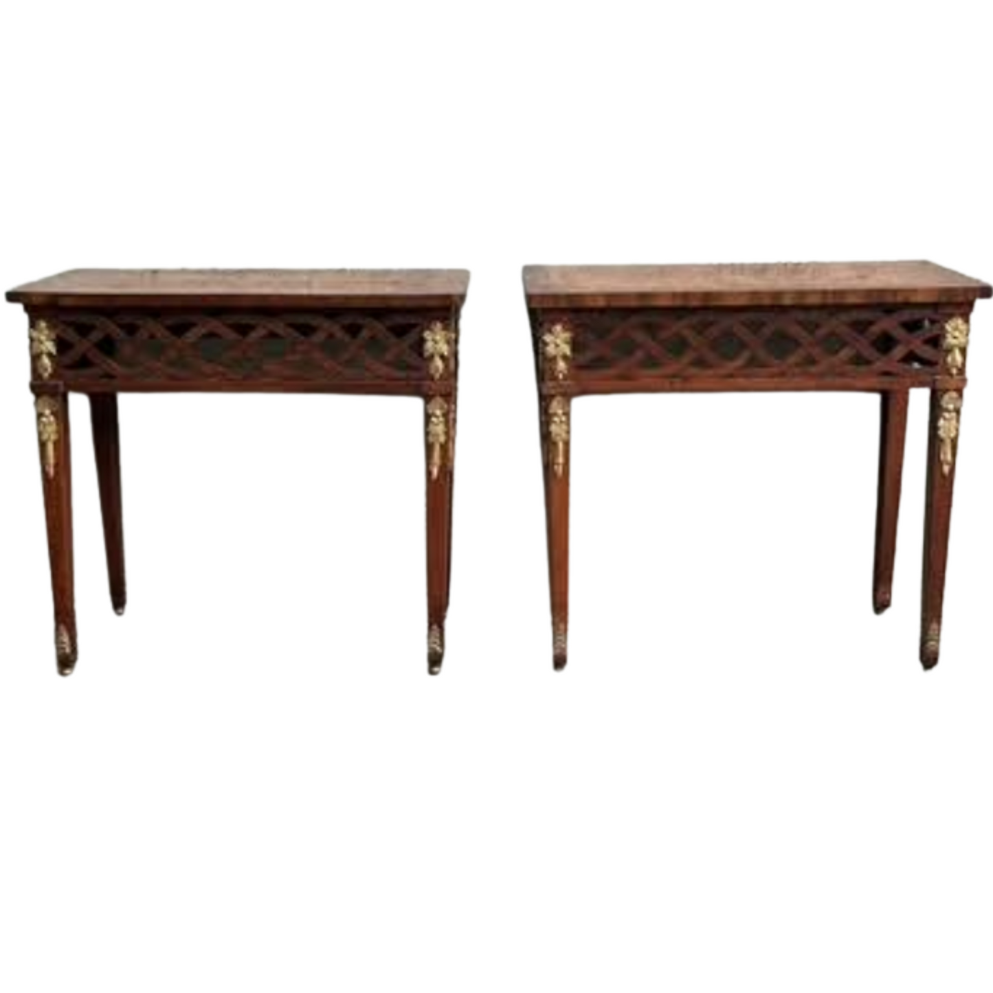 Northern Italian Walnut Console with Gilt Accents