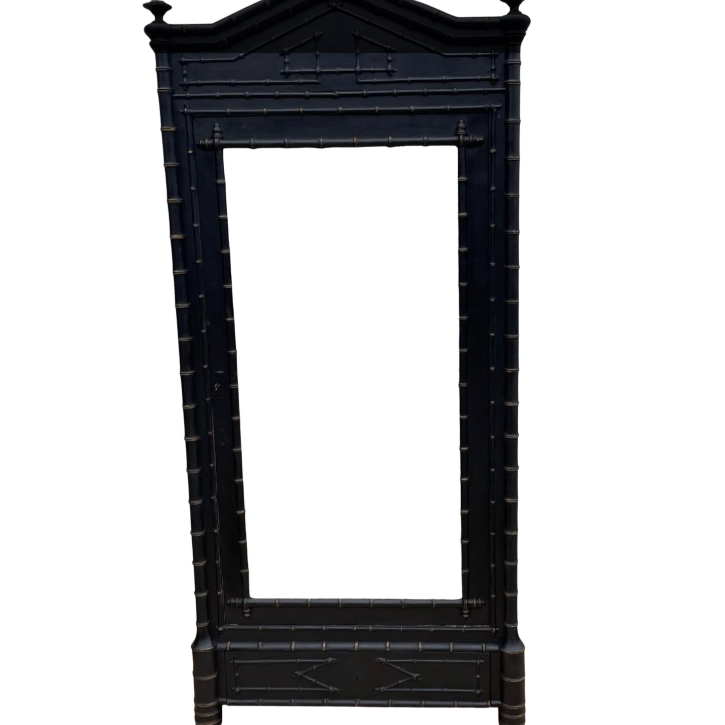 Faux Bamboo Mirrored Vitrine
