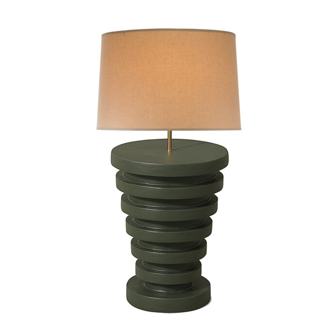 Sculptured Green Table Lamp