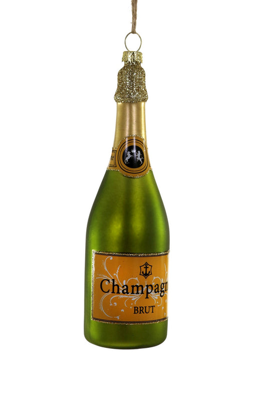 Glass Champagne Ornament
