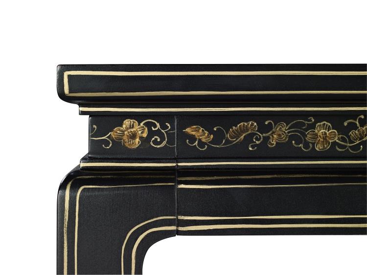 Made to Measure Console in Kohl with Hand-Applied Chinoiserie Motif