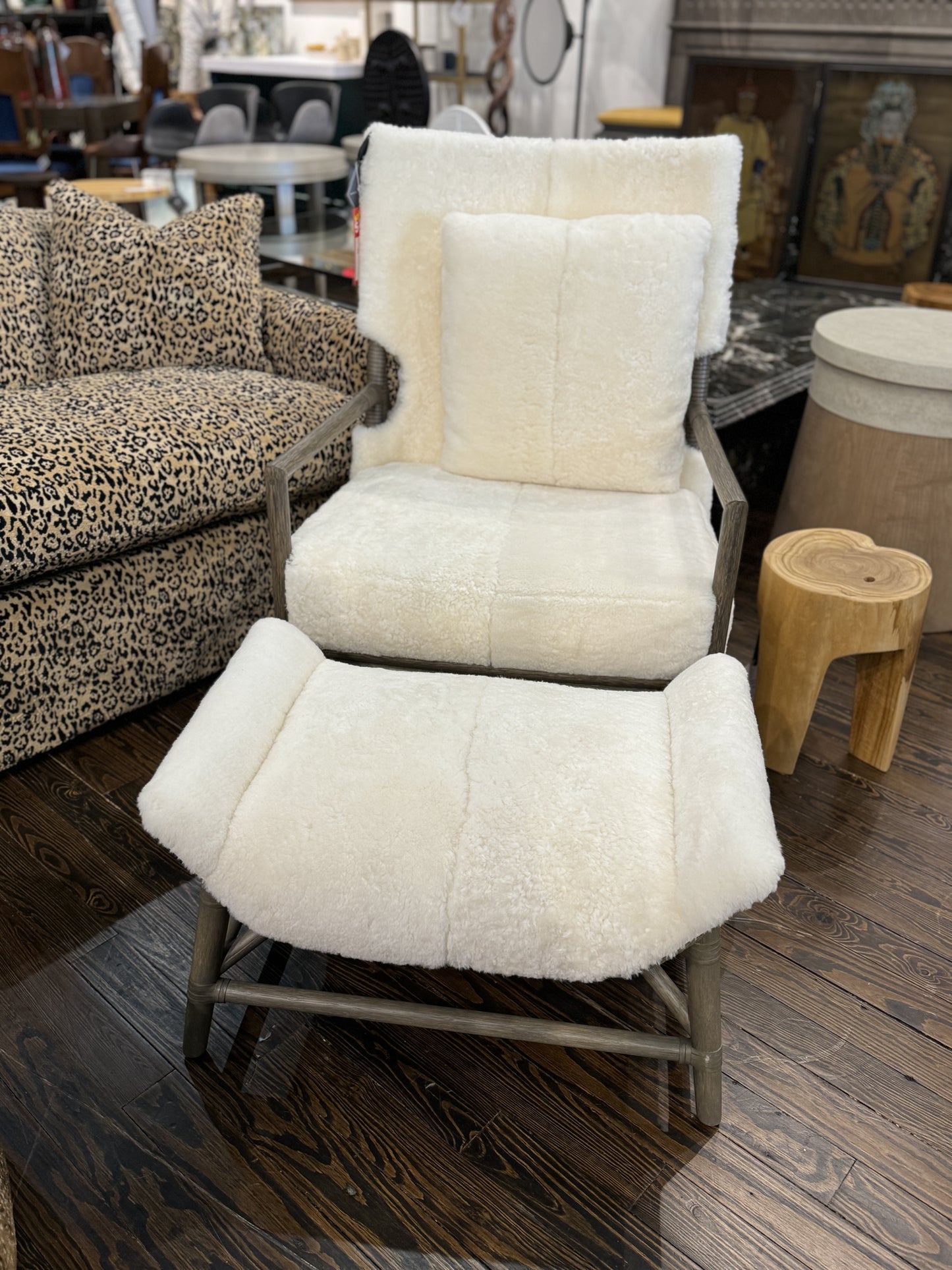 Shearling Lounge Chair in Matte Mineral Finish