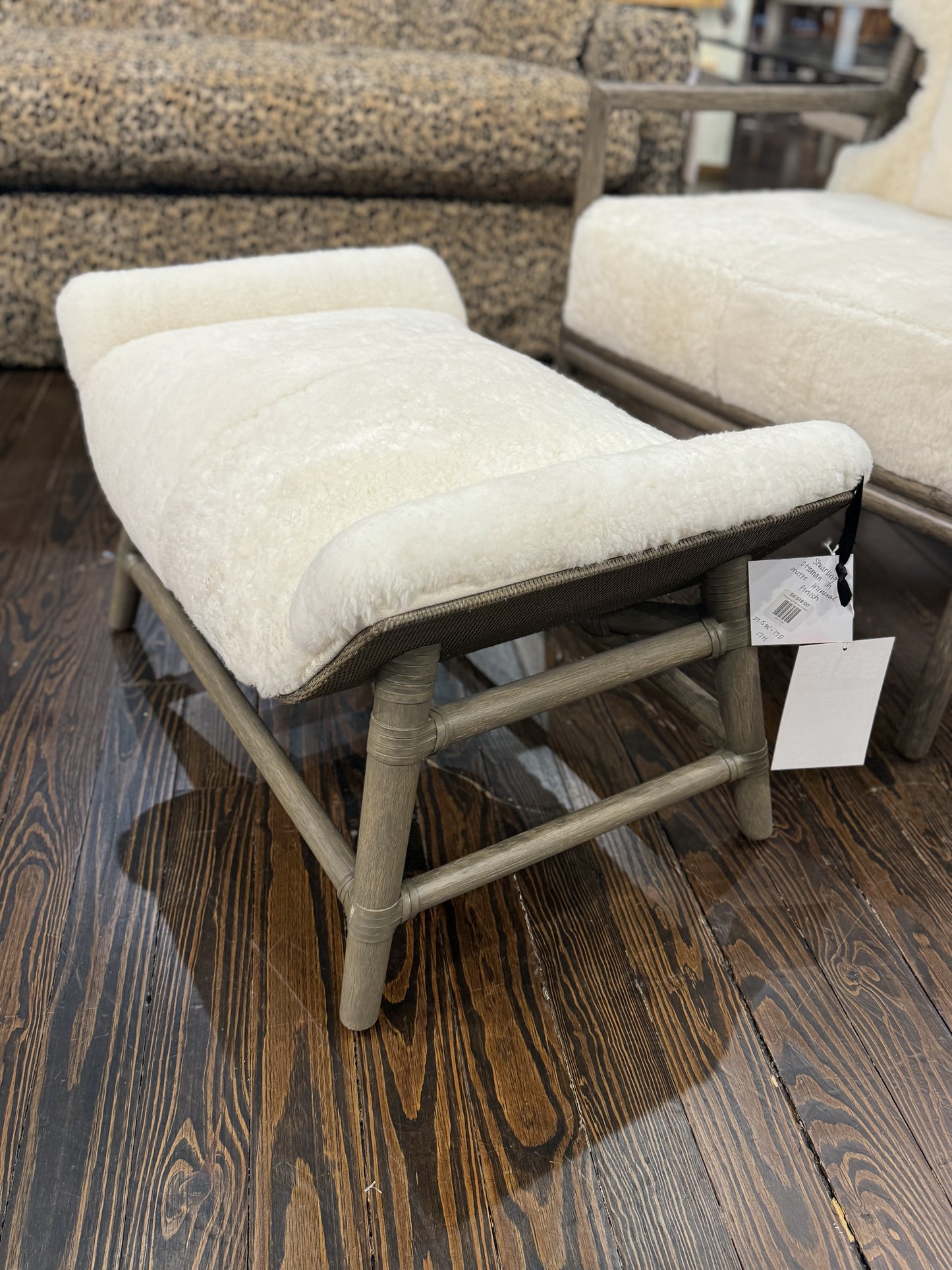 Shearling Ottoman in Matte Mineral Finish