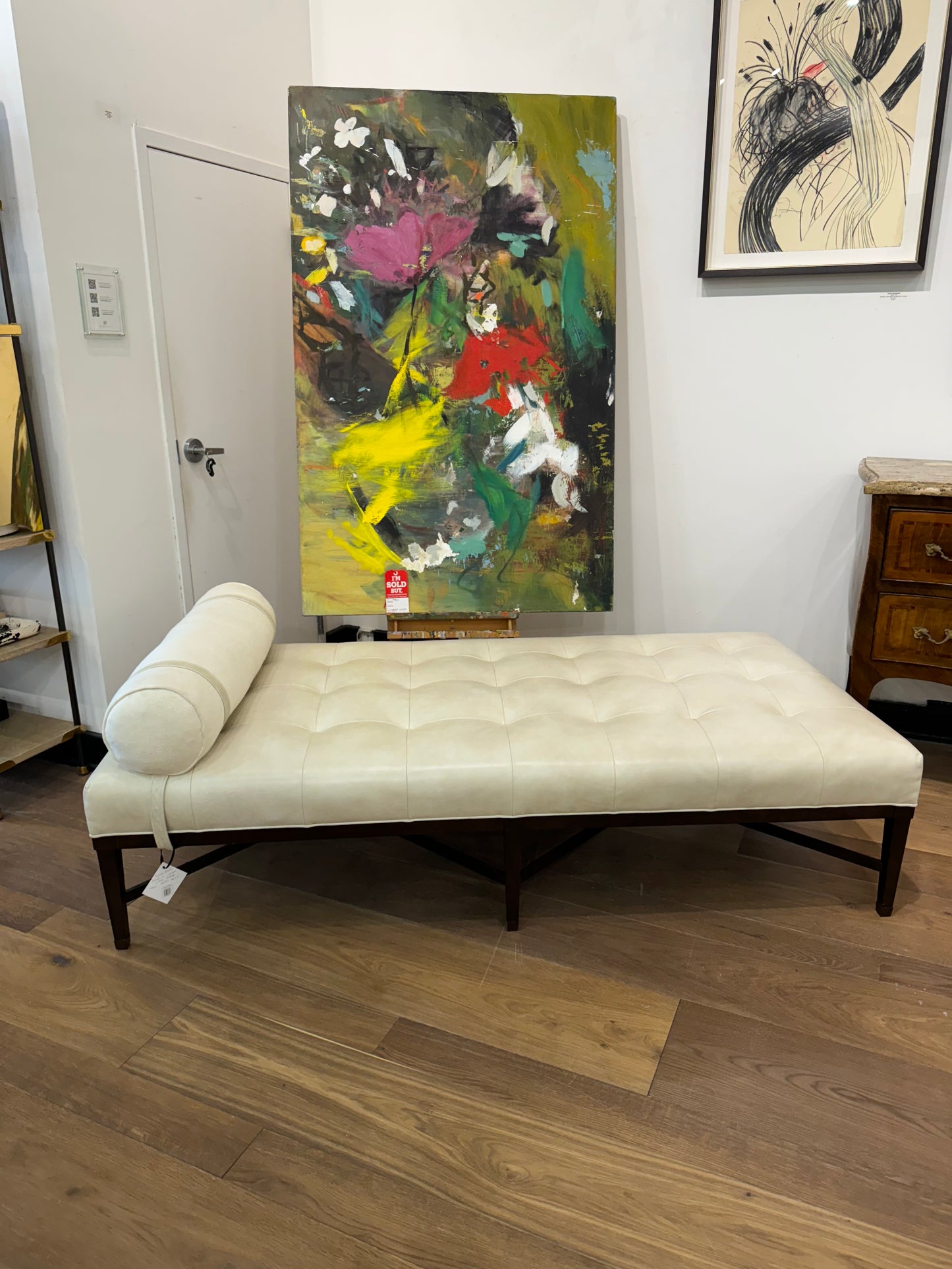 Tufted Divan in Canyon Putty Leather