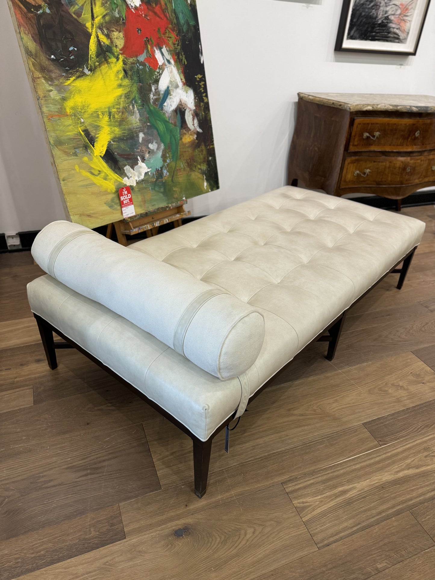 Tufted Divan in Canyon Putty Leather