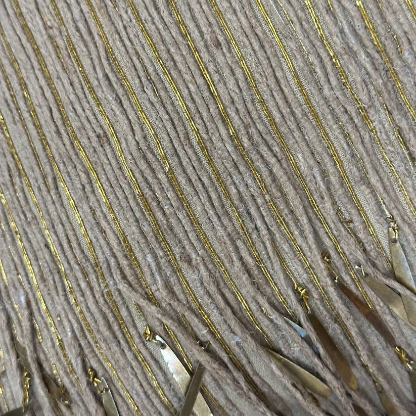 Brass and Jute Fringe Pillow