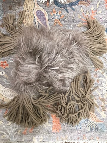 Sheepskin Pillow with Tassels