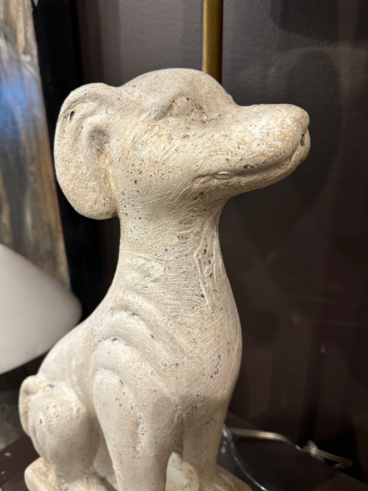 Stone Puppy Lamp on Acrylic Base