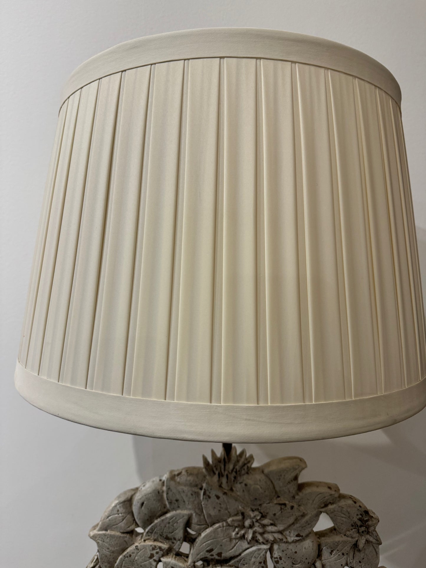Carved Flower Basket as Lamp Lucite Base