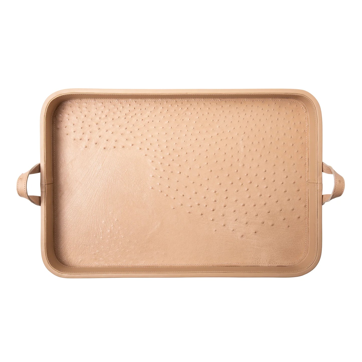 Cream Ostrich Leather Tray