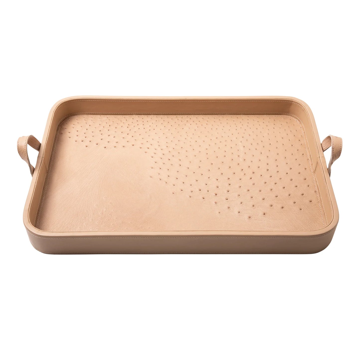 Cream Ostrich Leather Tray