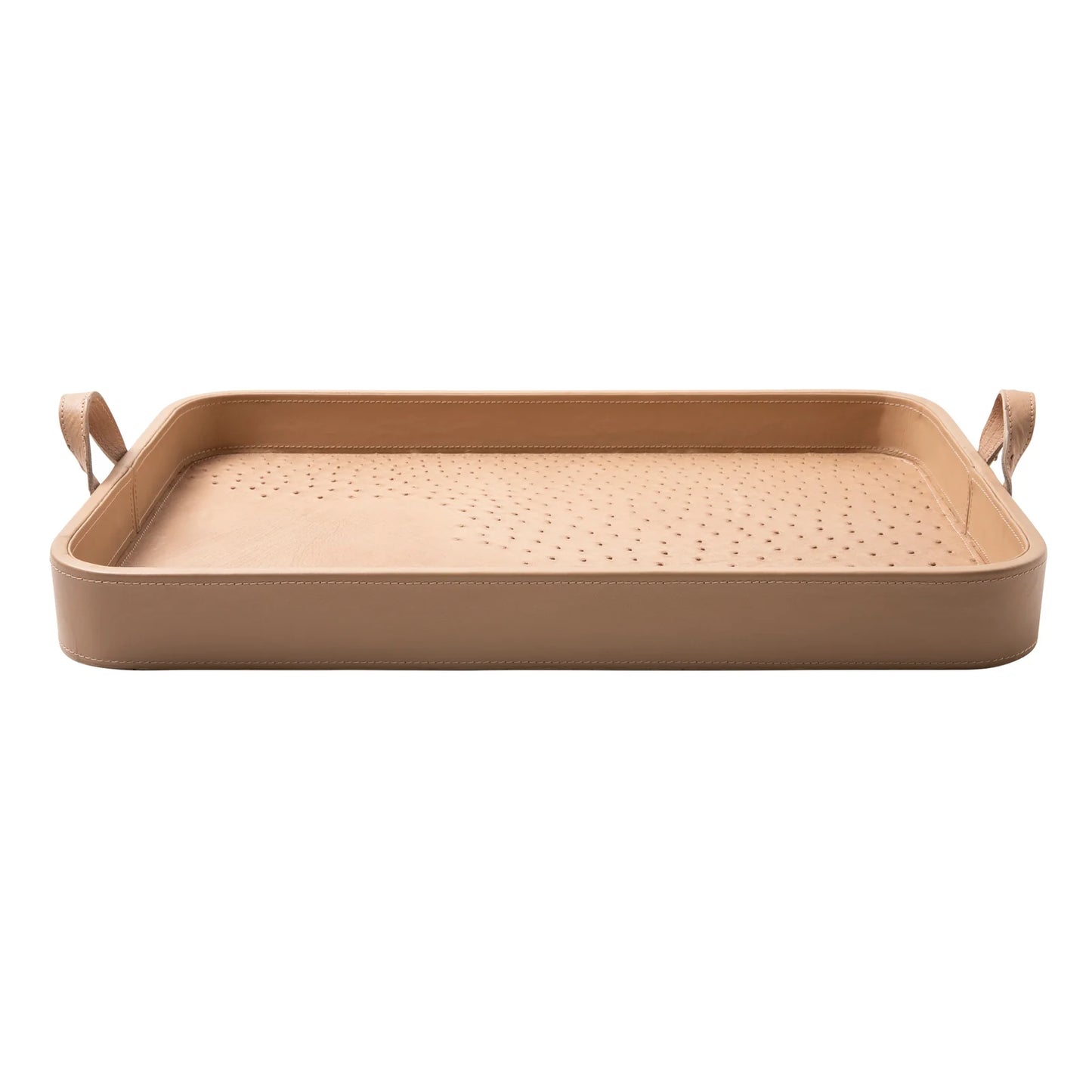Cream Ostrich Leather Tray