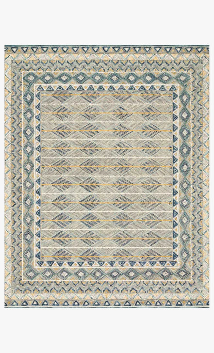 5' Round Rug in Grey Lagoon Pattern