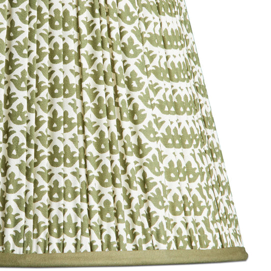Green Block Print Lamp Shade, 10"