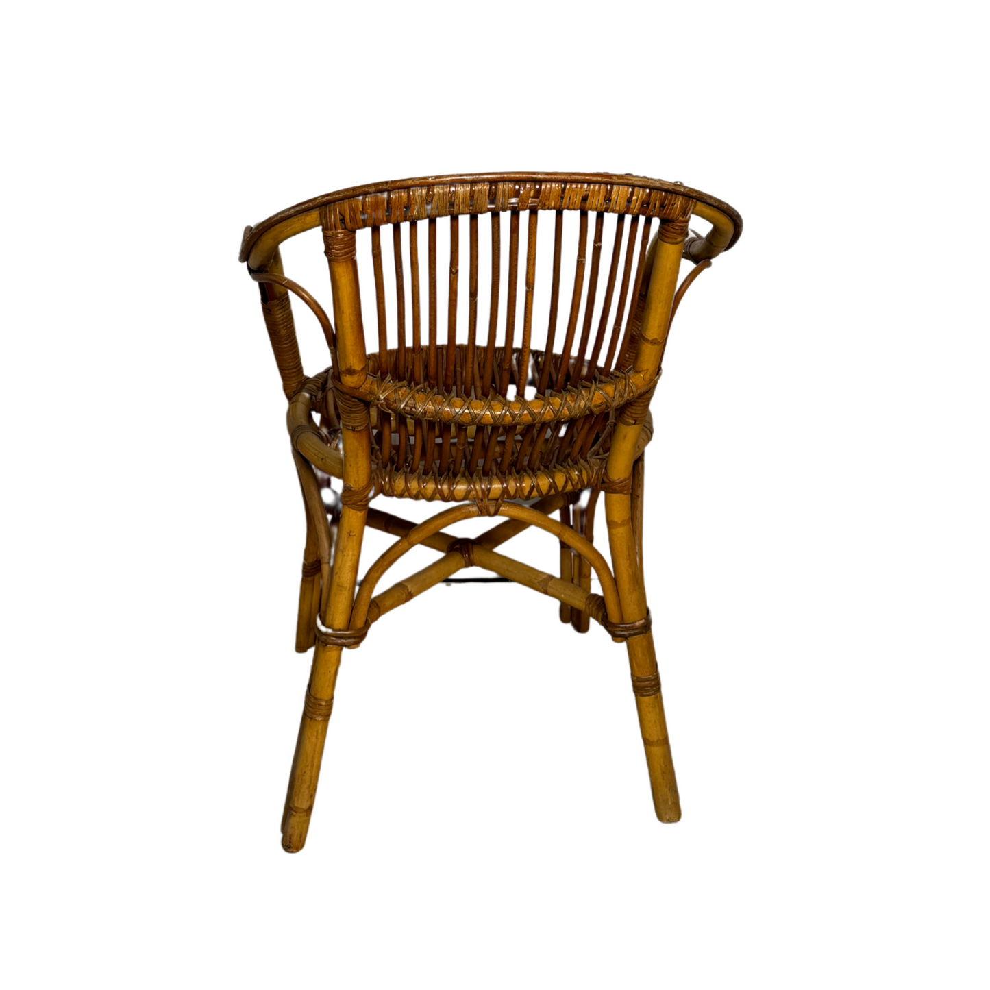 Curved Wicker Arm Chair