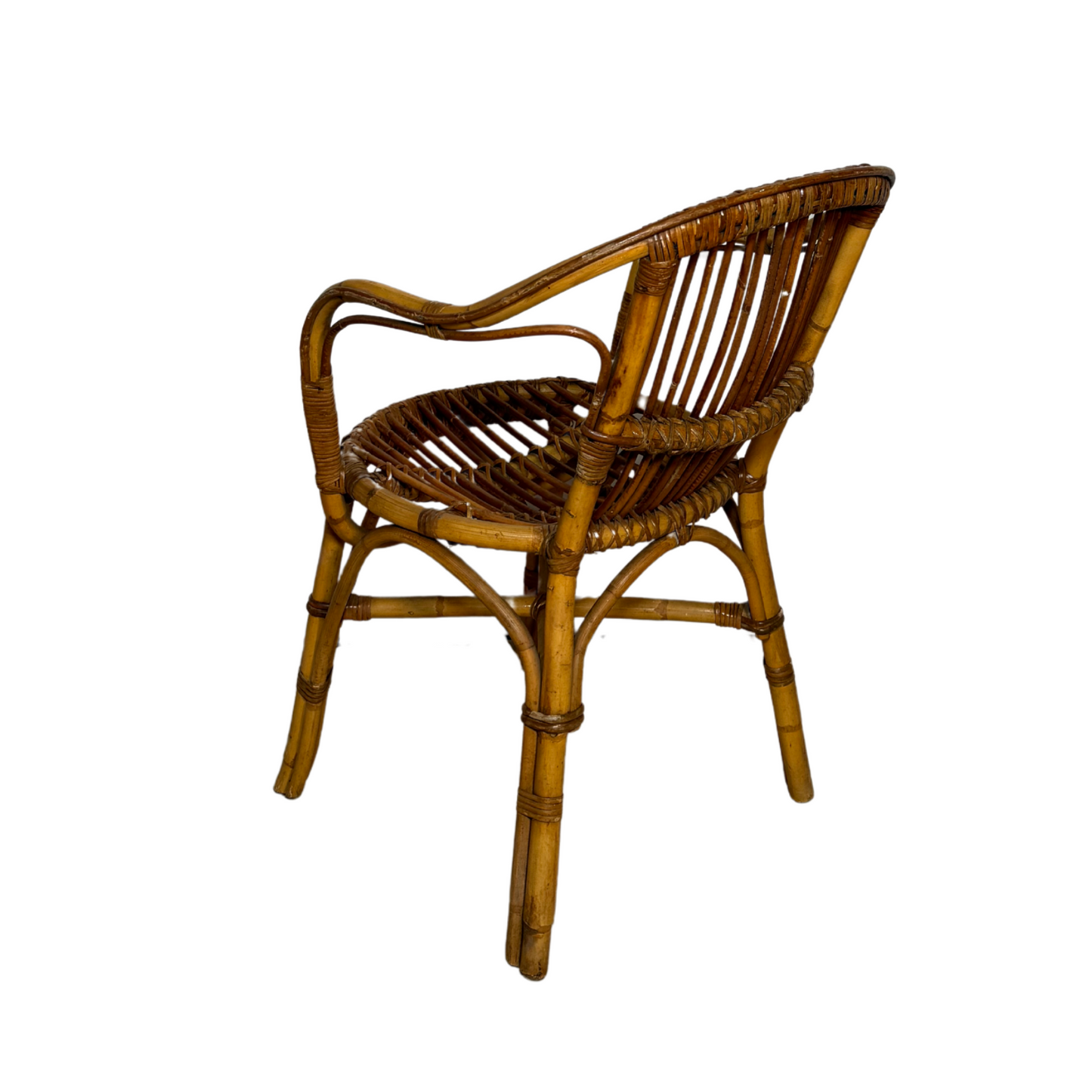 Curved Wicker Arm Chair
