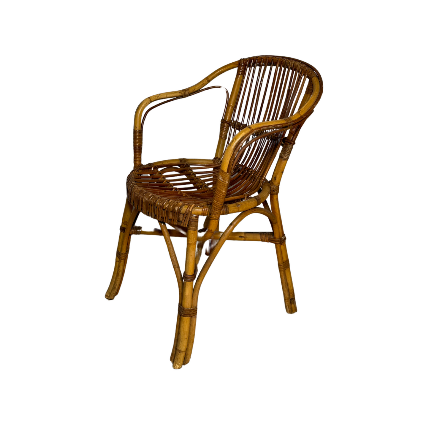 Curved Wicker Arm Chair