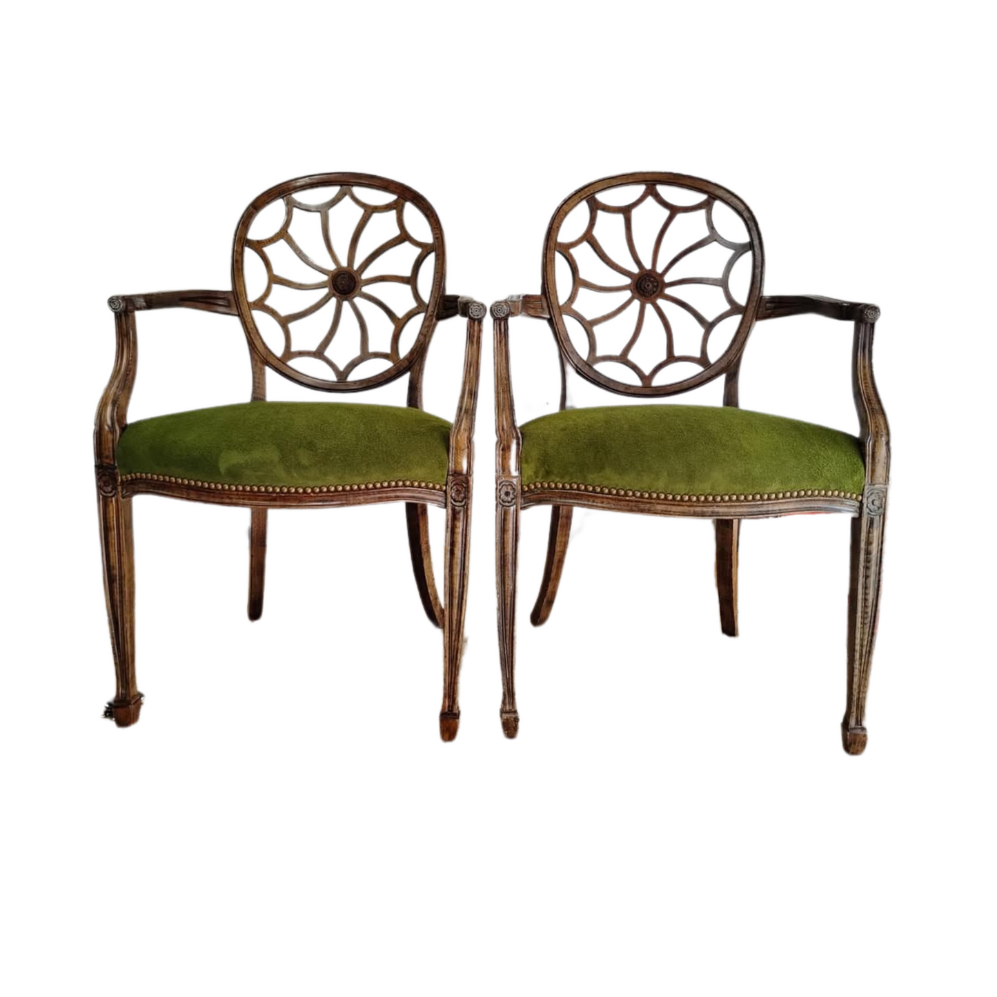 Pair of Antique Spider Back Chairs
