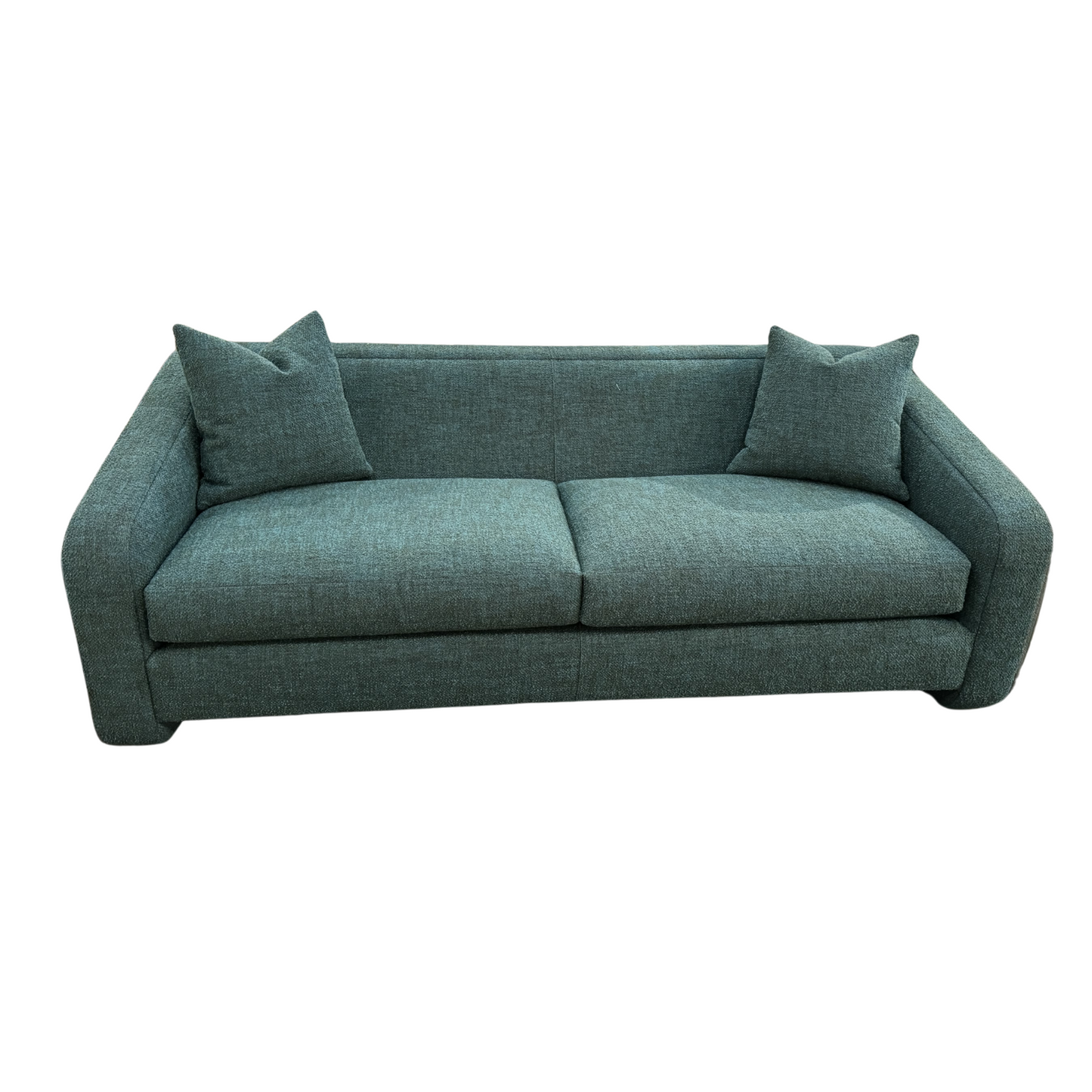 Two Seat Tight Back Sofa in Nubby Teal