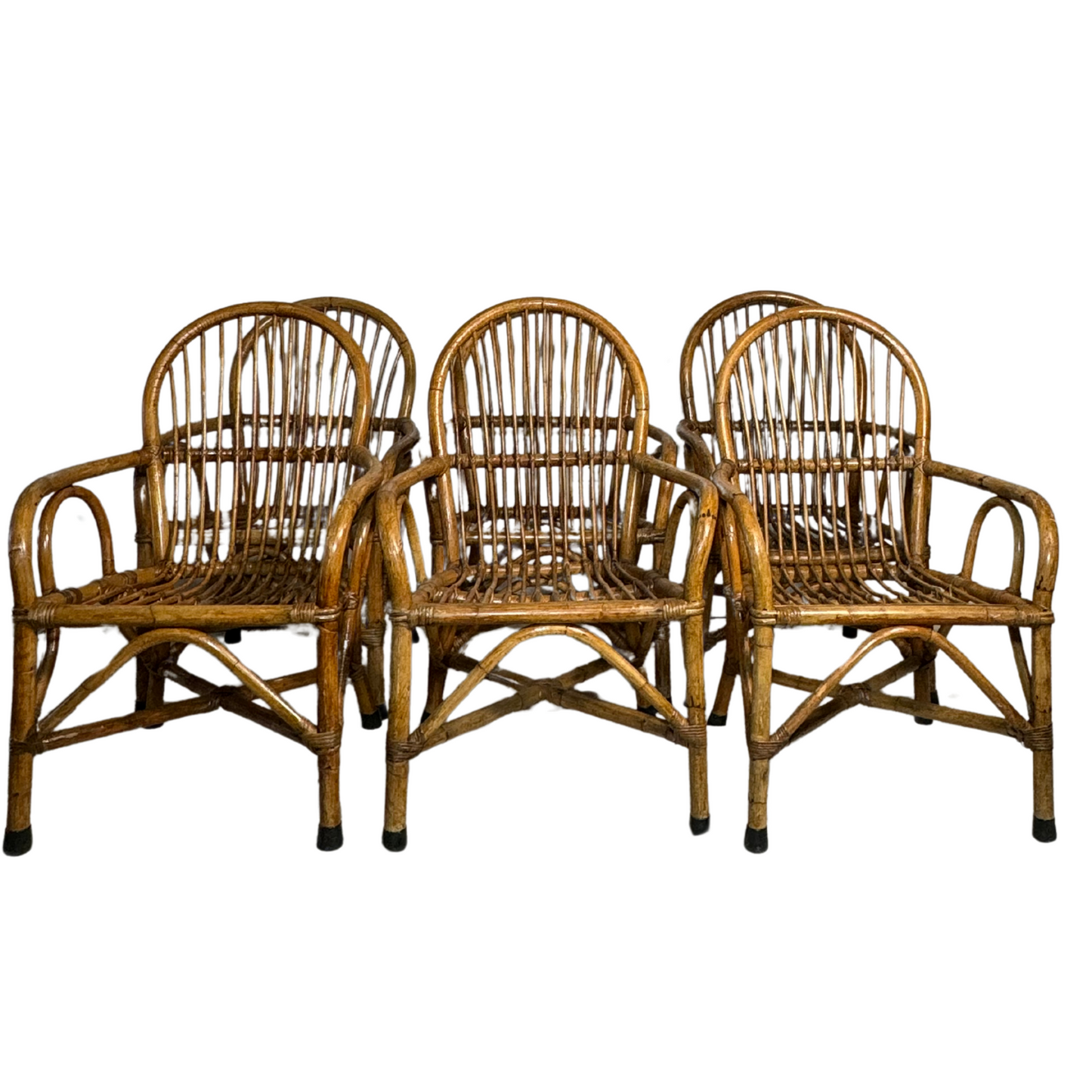 Set of 6 Wicker Armchairs