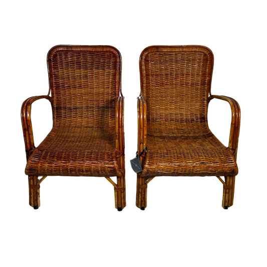 Pair of Wicker Lawn Chairs