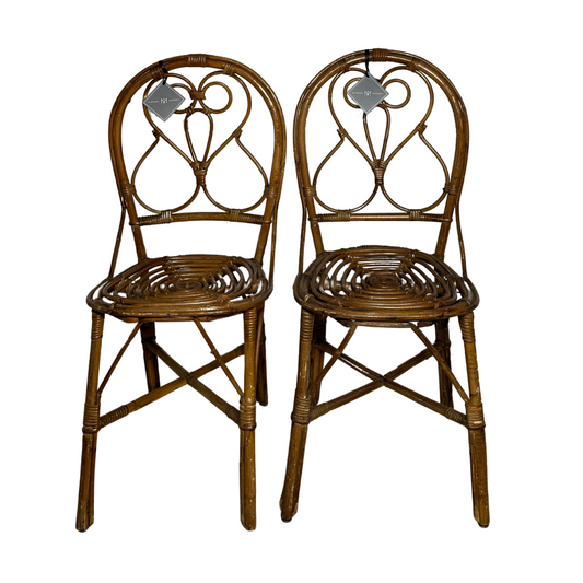 Pair of Woven Wicker Chairs
