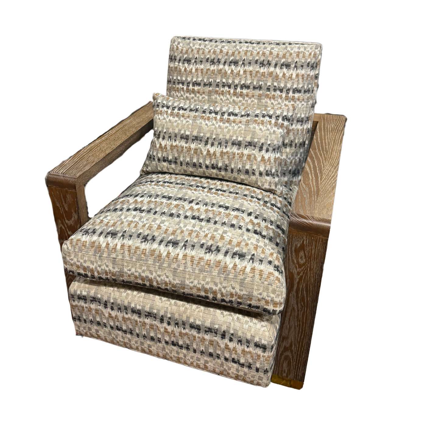 Wooden Wrap Back Chair in Bronze + Charcoal and Napa Cerused Finish