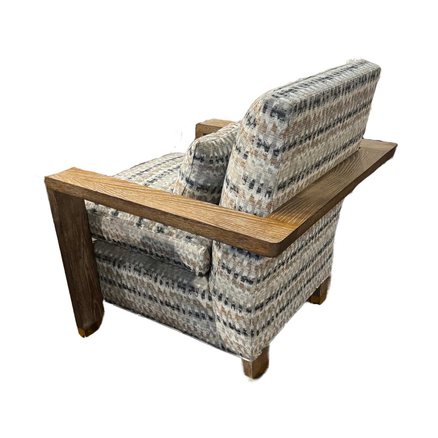 Wooden Wrap Back Chair in Bronze + Charcoal and Napa Cerused Finish