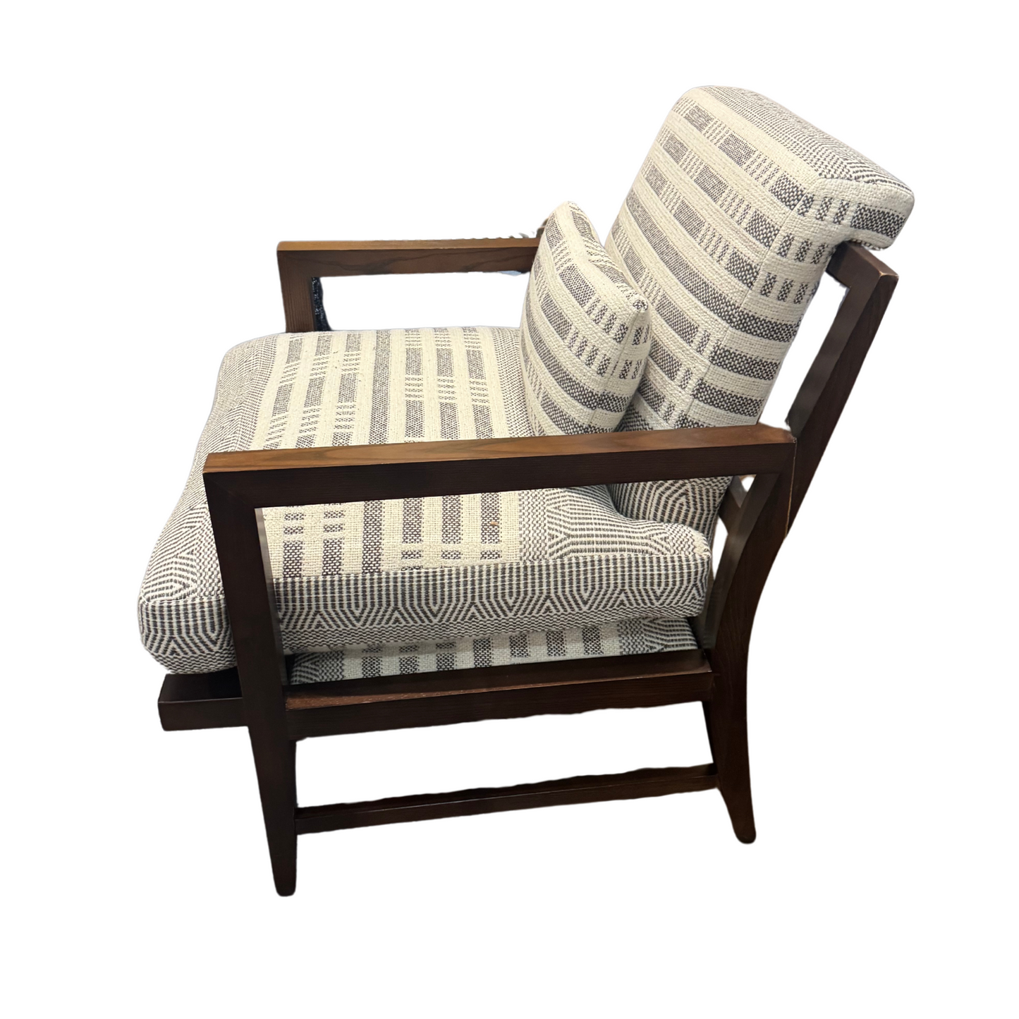 Fold Over Chair in Geometric Stripe + Truffle Finish