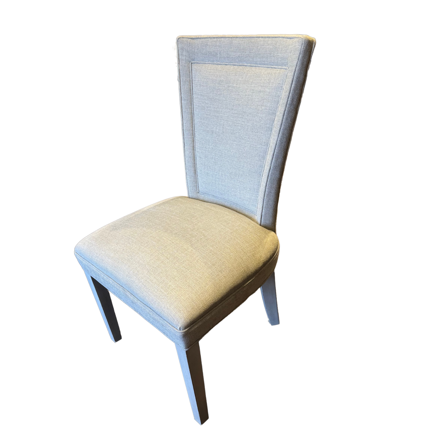 Flared Back Dining Side Chair in Beige Solid + Weathered White Finish