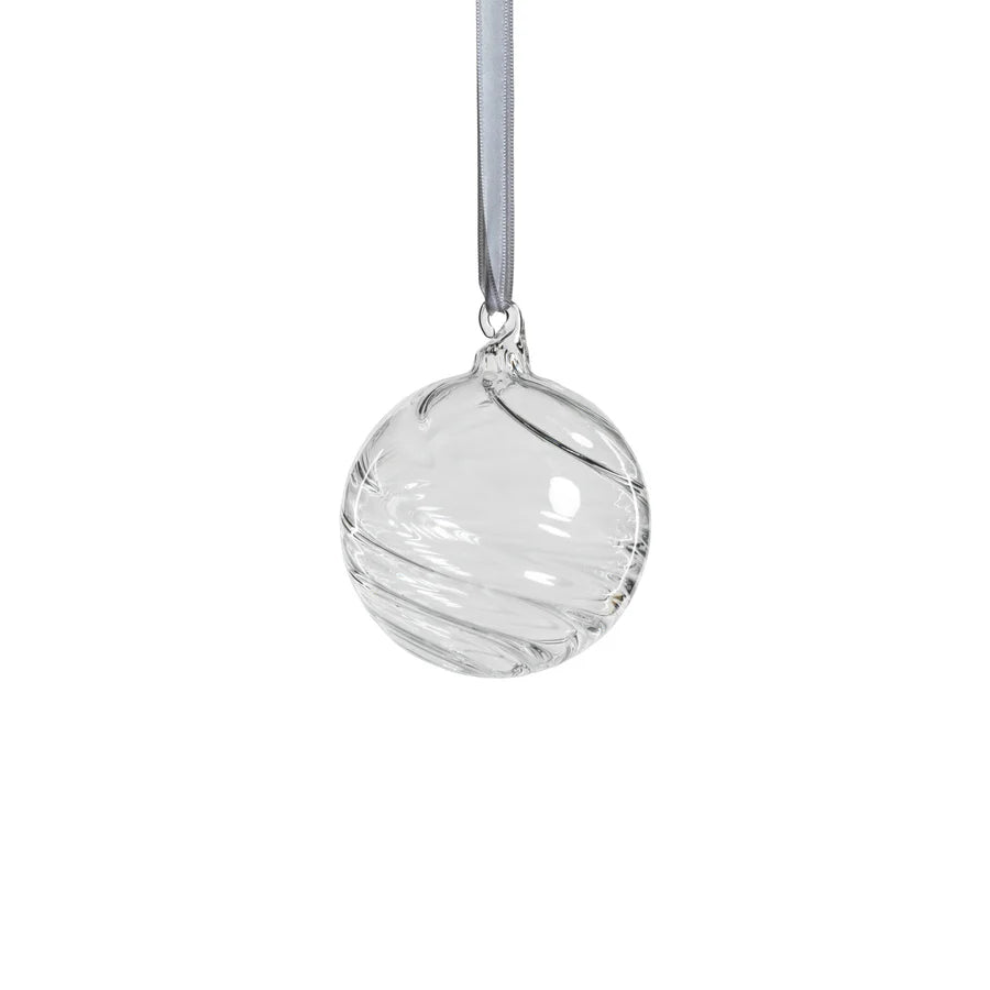 Clear Swirl Glass Ornament