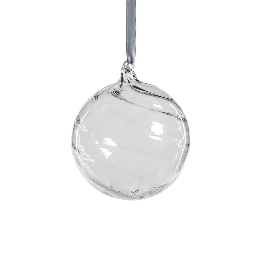 Clear Swirl Glass Ornament