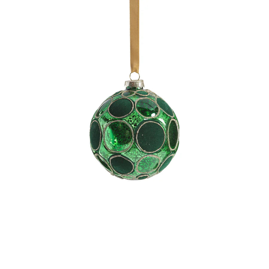 Green Dots Round Ornament