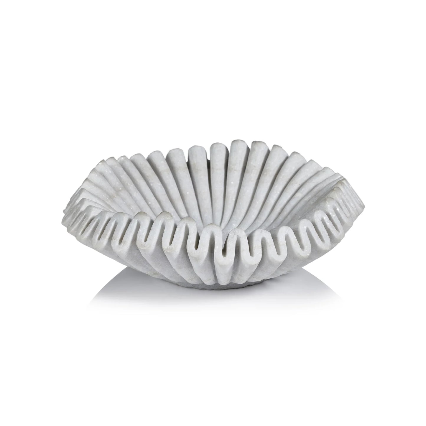 Free-Form Scalloped Marble Bowl