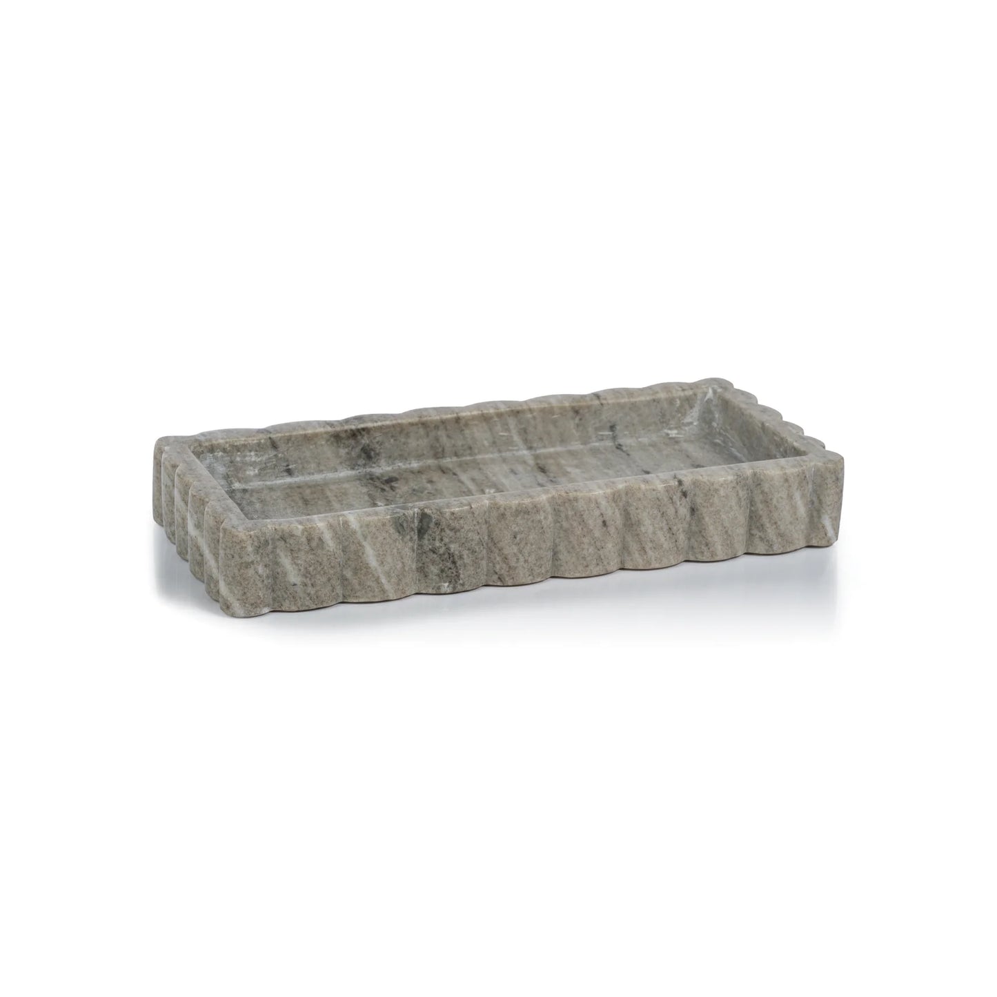 Scalloped Marble Tray, Medium
