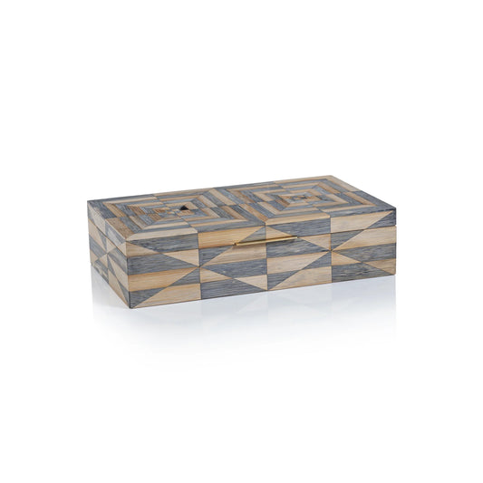 Patterned Bamboo Box with Ultra Suede Interior