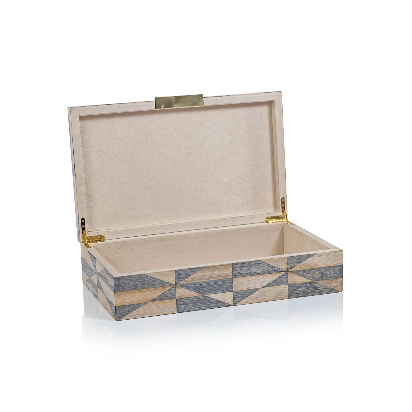 Patterned Bamboo Box with Ultra Suede Interior